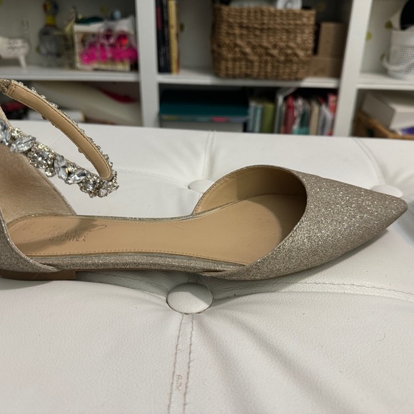 Badgley Mischka jeweled flats size 10 - Picture 2 of 5